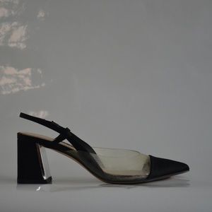 Zara Pointed Cap Toe Sling Back Heels